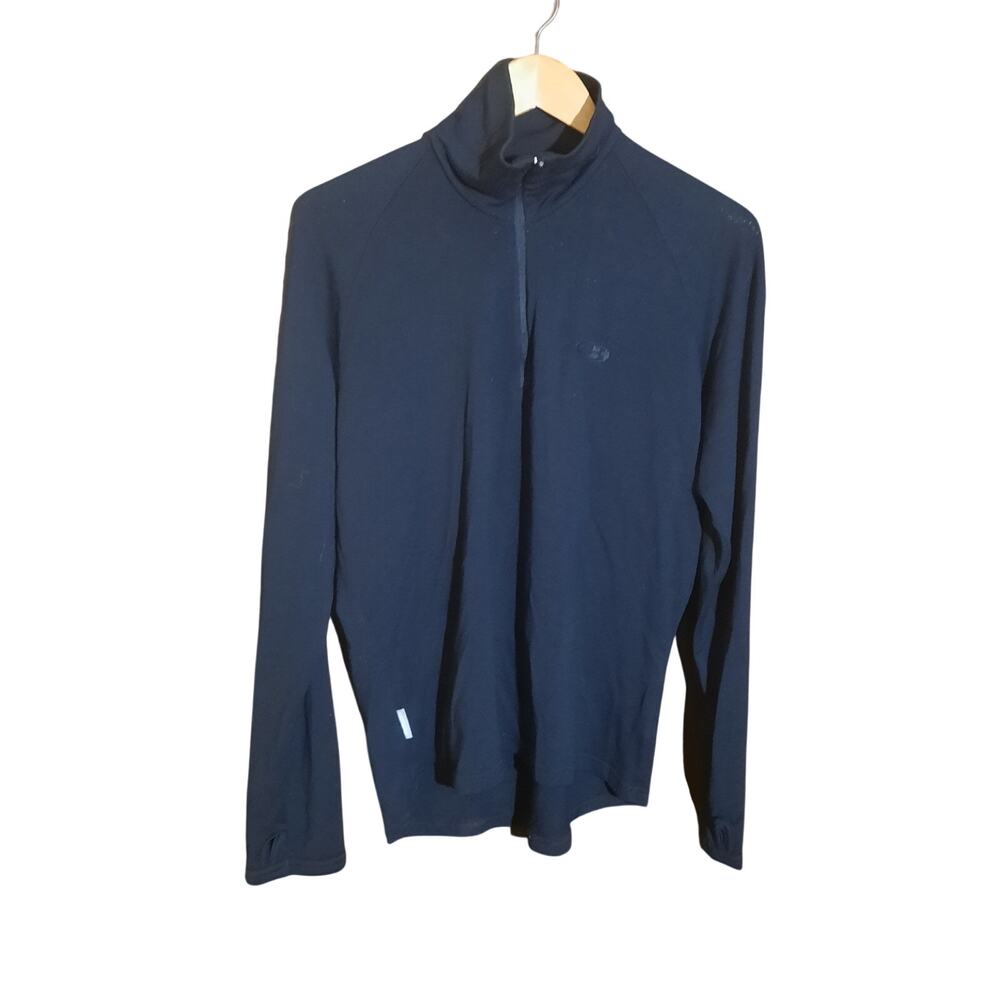 Icebreaker Mens Bodyfit 200 Merino Black Quarter Zip Base Layer Size L